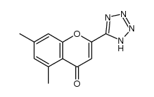 5,7-dimethyl-2-(1H-tetrazol-5-yl)-chromen-4-one结构式