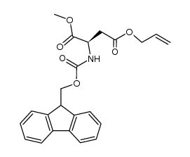 α-methyl γ-allyl (2R)-N-(fluoren-9-ylmethoxycarbonyl)aspartate结构式
