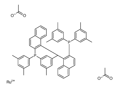 二乙酸根[(S)-(-)-2,2'-二[二(3,5-二甲苯基)膦基]-1,1'-联萘基]钌(II)结构式