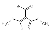 3,5-双(甲基硫代)异噻唑-4-羧酰胺结构式