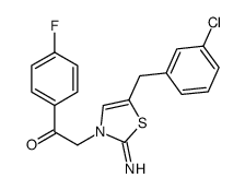 2-[5-[(3-chlorophenyl)methyl]-2-imino-1,3-thiazol-3-yl]-1-(4-fluorophenyl)ethanone结构式