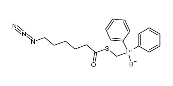 ((((6-azidohexanoyl)thio)methyl)diphenylphosphonio)trihydroborate Structure