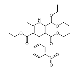 diethyl 2-diethoxymethyl-6-methyl-4-(3-nitrophenyl)-1,4-dihydropyridine-3,5-dicarboxylate结构式