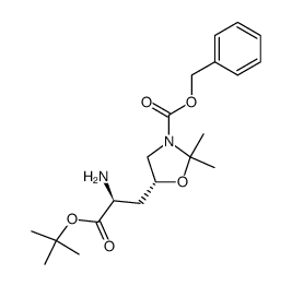 benzyl (R)-5-((S)-2-amino-3-(tert-butoxy)-3-oxopropyl)-2,2-dimethyloxazolidine-3-carboxylate结构式