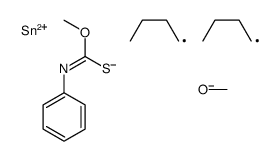 methyl 1-[dibutyl(methoxy)stannyl]sulfanyl-N-phenylmethanimidate Structure