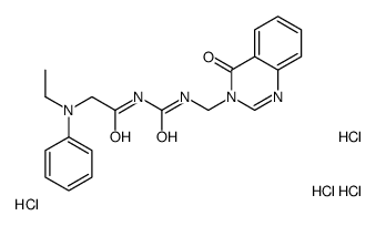 2-(N-ethylanilino)-N-[(4-oxoquinazolin-3-yl)methylcarbamoyl]acetamide,tetrahydrochloride Structure