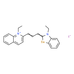 1-ethyl-2-[3-(3-ethyl-3H-benzoselenazol-2-ylidene)prop-1-enyl]quinolinium iodide Structure