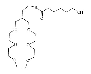 S-(2-(1,4,7,10,13,16-hexaoxacyclononadecan-18-yl)ethyl) 6-hydroxyhexanethioate结构式