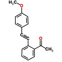 1-( 2-(( 4-甲氧基苯基)乙炔基)苯基)乙酮结构式