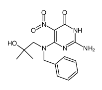 2-amino-6-(N-benzyl-N-(2'-hydroxy-2'-methylpropyl))amino-5-nitropyrimidin-4(3H)-one结构式