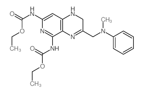 Carbamic acid,[1,2-dihydro-3-[(methylphenylamino)methyl]pyrido[3,4-b]pyrazine-5,7-diyl]bis-,diethyl ester (9CI) Structure