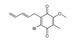 2-bromo-5-methoxy-6-methyl-3-(2,4-pentadienyl)-1,4-benzoquinone结构式