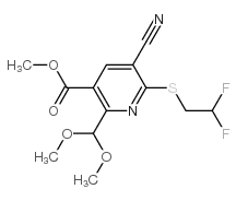 5-氰基-6-(2,2-二氟乙基硫代)-2-(二甲氧基甲基)烟酸甲酯结构式