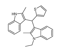 1-ethyl-2-methyl-3-[(2-methyl-1H-indol-3-yl)-thiophen-2-ylmethyl]indole Structure