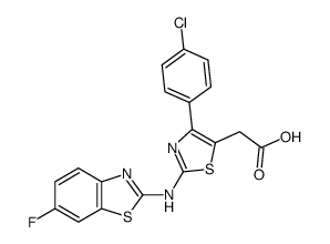 [4-(4-Chloro-phenyl)-2-(6-fluoro-benzothiazol-2-ylamino)-thiazol-5-yl]-acetic acid Structure