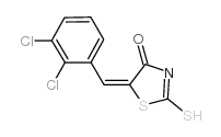 (5E)-5-(2,3-二氯亚苄基)-2-疏基-1,3-噻唑-4(5H)-酮结构式