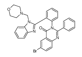 6-bromo-3-[2-[1-(morpholin-4-ylmethyl)benzimidazol-2-yl]phenyl]-2-phenylquinazolin-4-one结构式