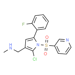 1-(2-chloro-5-(2-fluorophenyl)-1-(pyridin-3-ylsulfonyl)-1H-pyrrol-3-yl)-N-methylmethanamine Structure