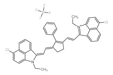 6-chloro-2-[2-(3-[(6-chloro-1-ethylbenz[c,d,]indole-2[1h]-ylidene)ethylidene]-2-phenyl-1-cyclopenten-1-yl)ethenyl]-1-ethylbenz[c,d]indolium tetrafluoroborate Structure