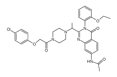 N-[2-(1-{4-[2-(4-chloro-phenoxy)-acetyl]-piperazin-1-yl}-ethyl)-3-(2-ethoxy-phenyl)-4-oxo-3,4-dihydro-quinazolin-7-yl]-acetamide Structure