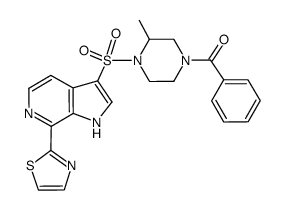 [3-methyl-4-(7-thiazol-2-yl-1H-pyrrolo[2,3-c]pyridine-3-sulfonyl)-piperazin-1-yl]phenylmethanone结构式