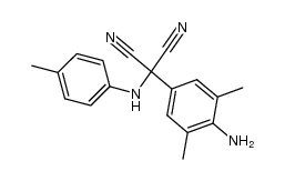 (4-amino-3,5-dimethylphenyl)-(p-toluidino)malononitrile Structure