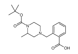 2-[(3-Methyl-4-{[(2-methyl-2-propanyl)oxy]carbonyl}-1-piperazinyl )methyl]benzoic acid Structure