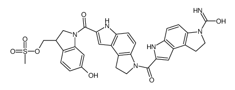 [1-[6-(6-carbamoyl-7,8-dihydro-3H-pyrrolo[3,2-e]indole-2-carbonyl)-7,8-dihydro-3H-pyrrolo[3,2-e]indole-2-carbonyl]-6-hydroxy-2,3-dihydroindol-3-yl]methyl methanesulfonate结构式