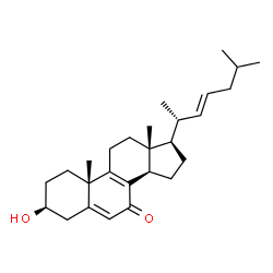 3-hydroxycholesta-5,8,22-trien-7-one结构式