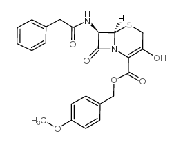 7-phenylacetamide-3-hydroxy-3-cephem-4-carboxylic acid p-methoxybenzyl ester结构式