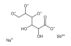sodium [D-gluconato(4-)]antimonate(1-) Structure