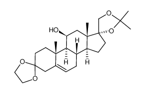 11β-Hydroxy-spiro-(2',2'-dimethyl-1',3'-dioxolane)-4',17-androst-5-en-3-one 3-(Ethylene acetal) Structure