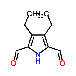 3,4-二乙基-1H-吡咯-2,5-二羧醛结构式