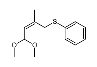 (Z)-1,1-dimethoxy-3-methyl-4-(phenylthio)but-2-ene结构式