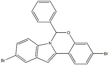 3,10-二溴-6-苯基-6H-苯并[5,6] [1,3]恶嗪并[3,4-Α]吲哚结构式