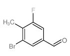 5-溴-3-氟-4-甲基苯甲醛结构式