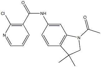 N-(1-乙酰基-3,3-二甲基-6-基)-2-氯代烟酰胺结构式