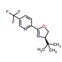 2-[(4R)-4-(1,1-二甲基乙基)-4,5-二氢-2-噁唑基]-5-(三氟甲基)吡啶结构式