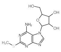7H-Purin-6-amine,2-(methylthio)-7-b-D-ribofuranosyl- Structure
