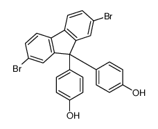 4-[2,7-dibromo-9-(4-hydroxyphenyl)fluoren-9-yl]phenol Structure
