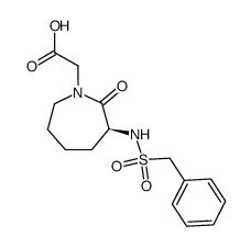 (3S)-hexahydro-2-oxo-3-[[(phenylmethyl)sulfonyl]amino]-1H-azepine-1-acetic acid Structure