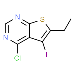 4-氯-6-乙基-5-碘噻吩并[2,3-d]嘧啶结构式