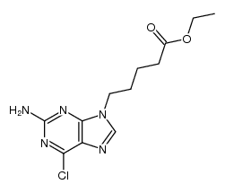 ethyl 5-(2-amino-6-chloro-9H-purin-9-yl)pentanoate结构式