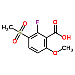 2-Fluoro-6-methoxy-3-(methylsulfonyl)benzoic acid Structure