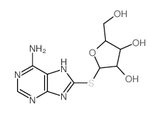 b-D-Ribofuranoside,6-amino-1H-purin-8-yl 1-thio- (9CI) Structure