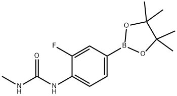 1-[2-fluoro-4-(4,4,5,5-tetramethyl-1,3,2-dioxaborolan-2-yl)phenyl]-3-methylurea Structure