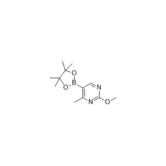 2-甲氧基-4-甲基-5-(4,4,5,5-四甲基-1,3,2-二氧杂硼硼烷-2-基)嘧啶结构式