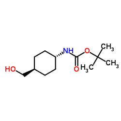 反-(4-羟甲基)环己基氨基甲酸叔丁酯结构式