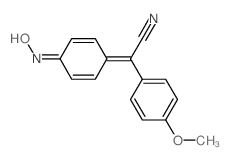 Benzeneacetonitrile, a-[4-(hydroxyimino)-2,5-cyclohexadien-1-ylidene]-4-methoxy- Structure