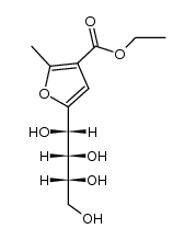 ethyl 2-methyl-5-[(1S,2R,3R)-1,2,3,4-tetrahydroxybutyl]-3-furoate结构式